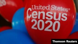 FILE PHOTO: Balloons decorate an event for community activists and local government leaders to mark the one-year-out launch of the 2020 Census efforts in Boston, April 1, 2019.