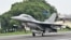美製F-16V戰機在台中彰化一條高速公路上降落。 （2019年5月28日）
