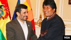 Los presidentes de Bolivia e Irán reafirmaron su alianza de tinte "anti-imperialista" y prometieron ampliar la cooperación económica.
