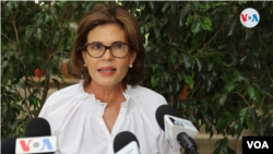 Cristiana Chamorro, aspirante presidencial y exdirectora de la Fundación Violeta Barrios de Chamorro. Foto Houston Castillo, VOA.