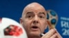 Le président de la FIFA, Gianni Infantino, lors d’une conférence de presse à Moscou, Russie, le 13 juillet 2018.