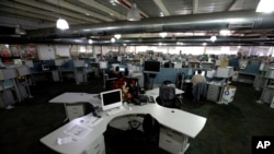 Una vista de la sala de redacción de El Nacional en Caracas, el 13 de diciembre de 2018. 