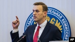 L'opposant russe Alexei Navalny, candidat russe à l'election à Moscou, le 25 décembre 2017. 