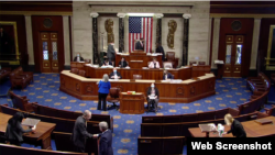 網絡截圖：美國國會眾議院2020年12月7日一致通過《香港人民自由與選擇法》。