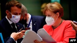 La canciller alemana Angela Merkel durante una reunión de líderes de la Unión Europea, el pasado 20 de julio.