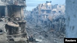 Consequências da operação militar israelita em Beit Lahiya, no norte da Faixa de Gaza. Fotografia de arquivo