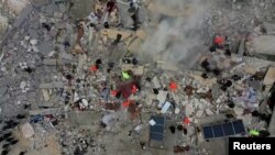 یکی از مناطق سوریه که در اثر زلزله‌ای روز دوشنبه ویران شده است