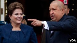 Dilma Rousseff, presidenta de Brasil, y Hugo Chávez, de Venezuela, son dos de los mandatarios que integran el nuevo organismo latinoamericano y del Caribe CELAC.