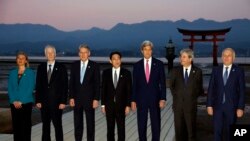 "Katta Yettilik"ka a'zo mamlakatlar tashqi ishlar vaziri Xirosimada, Yaponiya, 10-aprel, 2016-yil