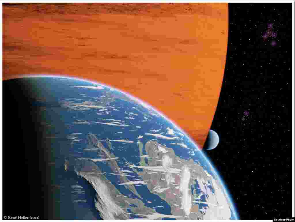 In their search for habitable worlds, astronomers have started to consider exomoons -- satellites orbiting planets in distant solar systems -- which could be just as likely to support life as exoplanets. (R. Heller, AIP)