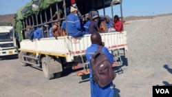 中建公司的津巴布韦矿工被运送到德特鲁普金矿(Detroop) (2024年11月15日) (美国之音/伊诺斯·丹赫尔)