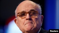 El ex alcalde de Nueva York, Rudy Giuliani, habla en la Convención sobre Libertad de Irán 2018, en Washington DC, el 5 de mayo de 2018. Reuters.