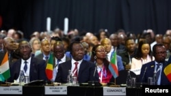 FILE - Delegates attend the opening of the U.S.-sub-Saharan Africa trade forum to discuss the future of the African Growth and Opportunity Act (AGOA), at the NASREC conference center in Johannesburg, South Africa, November 3, 2023. (REUTERS/Siphiwe Sibeko)
