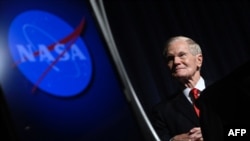 美國太空總署（NASA）署長納爾遜在太空總署總部參加記者會。(2023年9月14日）