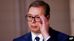 Aleksandar Vučić prilikom posete Parizu (Foto: Sarah Meyssonnier/Pool via AP)