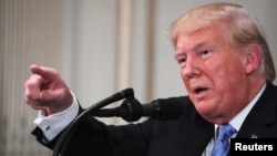 U.S. President Donald Trump holds a news conference on the sidelines of the 73rd session of the United Nations General Assembly in New York, Sept. 26, 2018. 