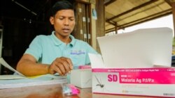 Tet Vichet, a village malaria worker, in the district’s Chhak Roka village in Battambang province on June 18, 2020. (Hean Socheata/VOA Khmer)