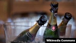 Champagne bottles in a bucket