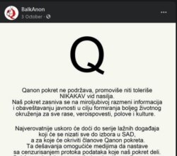 Facebook screenshot from a group called BalkAnon with Q letter in a post