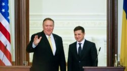 Državni sekretar Majk Pompeo sa ukrajinskim predsednikom Zelenskim u Kijevu, 31. januara 2020.