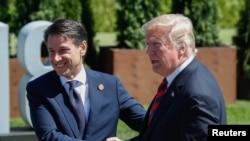 Джузеппе Конте та Дональд Трамп під час зустрічі "Великої сімки"