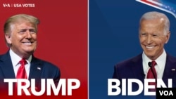 This side-by-side picture shows US President Donald Trump and Democratic presidential nominee Joe Biden.