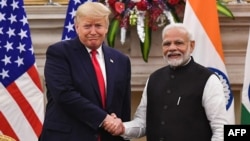 美國總統特朗普與印度總理莫迪在新德里舉行會晤。 （2020年2月25日）