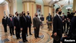 Los nueve gestores de la Cámara de Representantes de EE.UU. que presentarán el caso de juicio político contra el expresidente Donald Trump en el Senado.