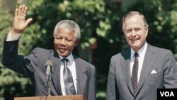 Nelson Mandela e George Bush Sr.