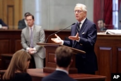 FILE - Dr. William Schaffner, medical director of the National Foundation for Infectious Diseases, speaks in Nashville, Tenn., March 16, 2020.