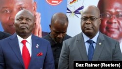 Vital Kamerhe, kushoto, akiwa na Felix Tshisekedi mjini Nairobi wakati wa kuelekea uchaguzi wa DRC, 2018