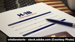 美国H-1B签证申请表。 