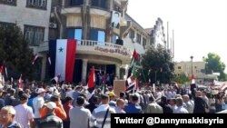 Dîmeneke ji xwepêşandanên li eyaleta Siweyda ya li başûrê Sûrîyê