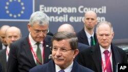 የቱርክ ምክትል ሚኒስትር አህመት ዳቮትጉሉ በአውሮባ ሕብረት ስብሰባ ላይ 