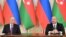 Rusya Cumhurbaşkanı Vladimir Putin ve Azerbaycan Cumhurbaşkanı İlham Aliyev 19 Ağustos 2024'te Bakü'de basın toplantısı düzenledi