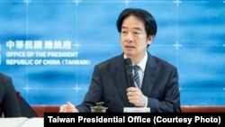 2025年11月26日，台湾总统赖清德在《守护民主台湾国安行动方案》记者会上讲话。